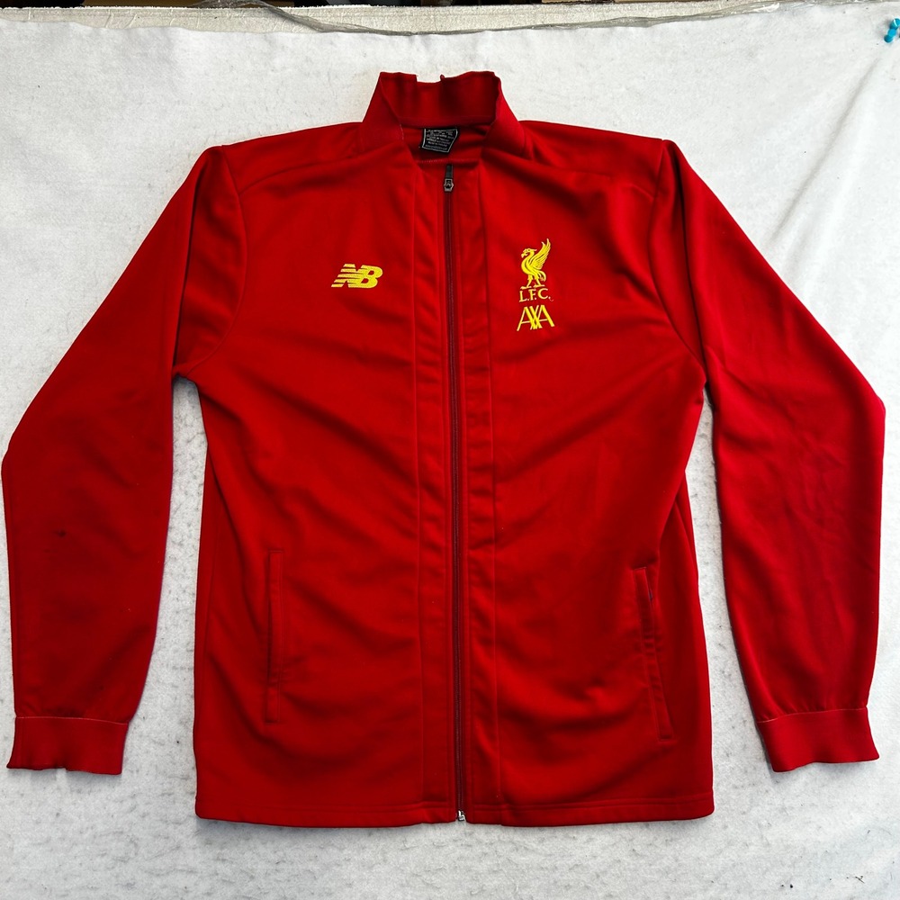 New Balance Track Jacket Mens XL Red Liverpool FC Soccer Full Zip Activewear